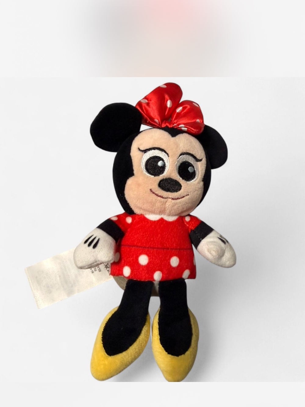 Disney Minnie Mouse Plush in Red Polka Dot Dress with Yellow Shoes